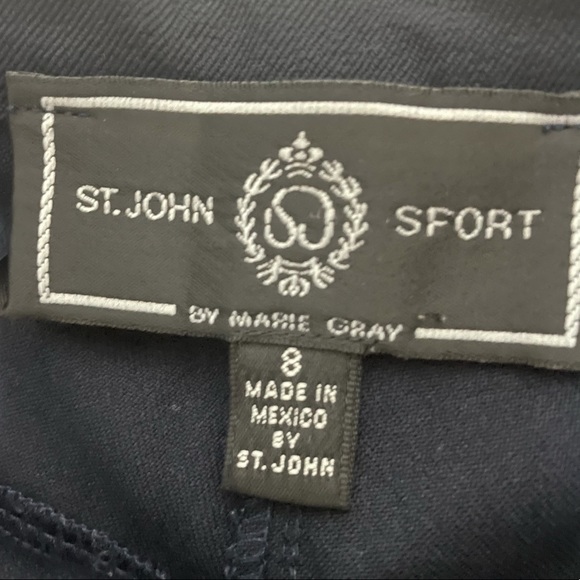 St. John Sport Women's Dark Blue Denim 5 Pocket Straight Leg Jeans Size 8 - Picture 6 of 7